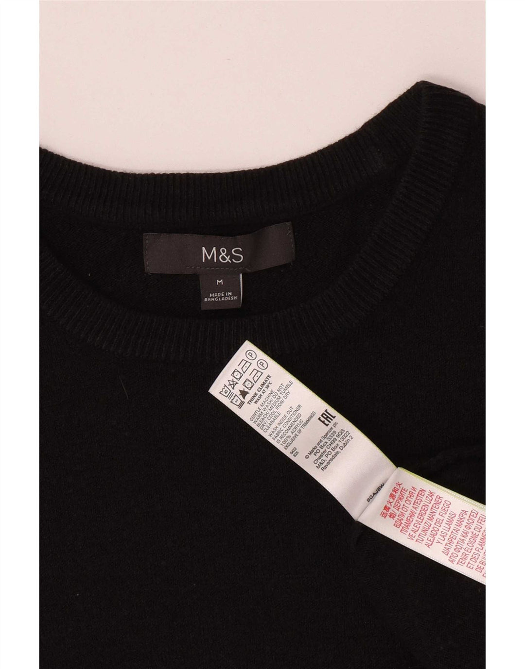 Pulover pentru bărbați Marks & Spencer, cu gât de barcă, mediu acrilic negru