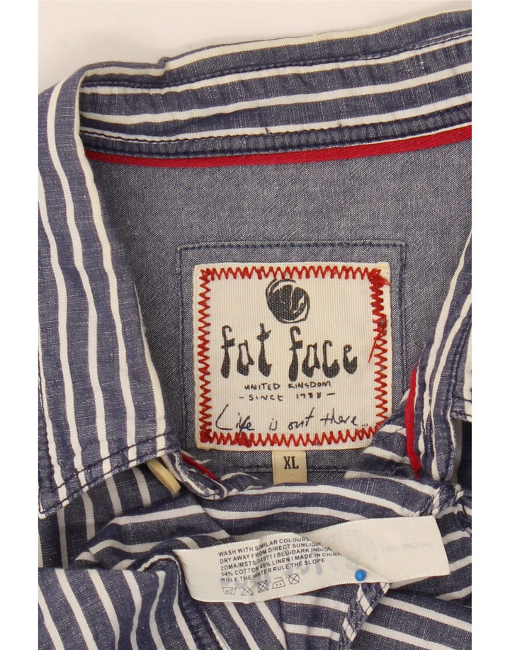 Cămașă pentru bărbați FAT FACE XL, bumbac cu dungi, albastru bleumarin