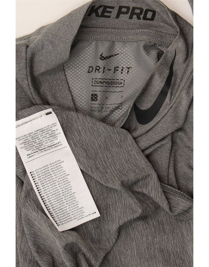 Top grafic pentru bărbați Nike cu mânecă lungă, mare, gri, poliester