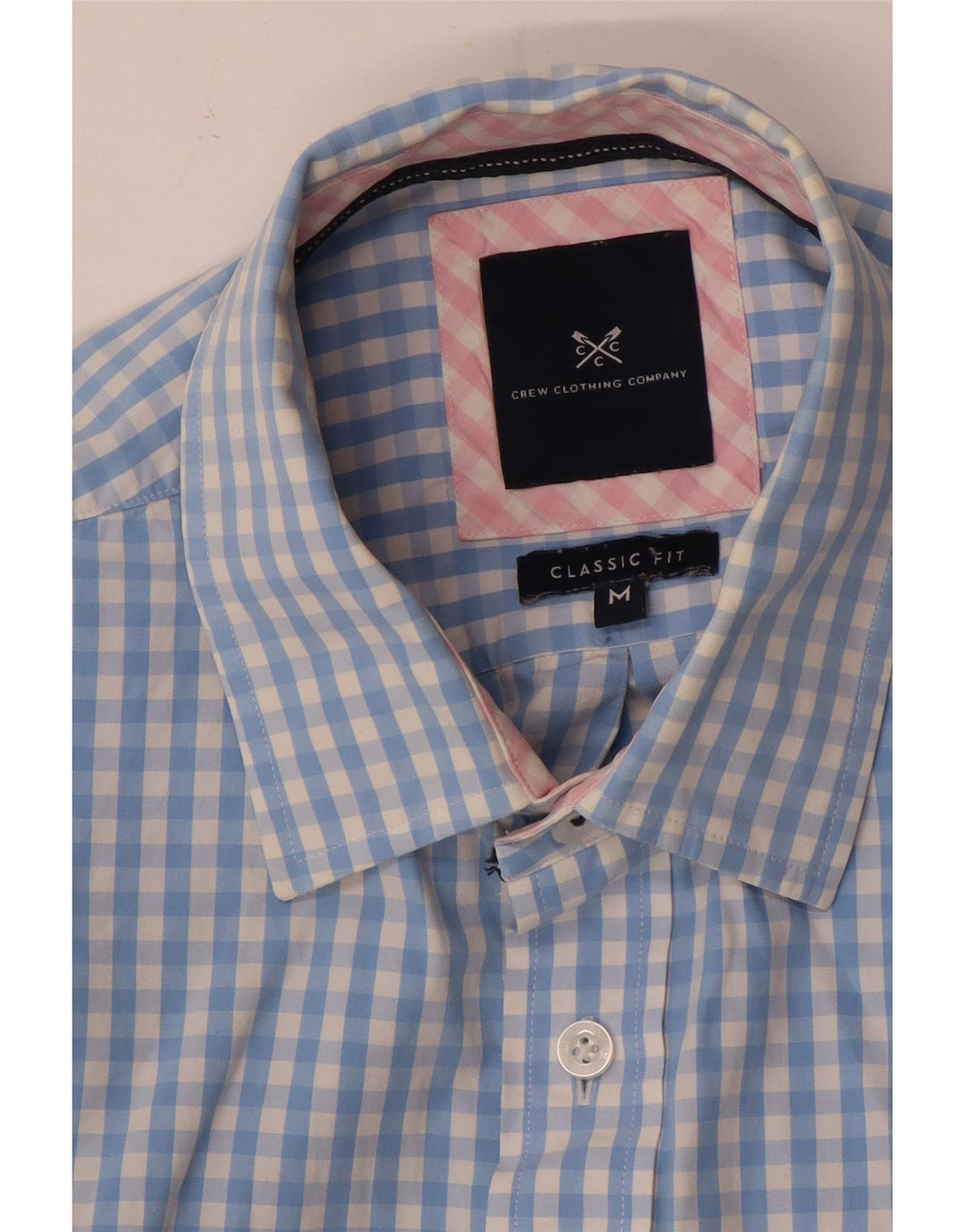 Crew Clothing Cămașă clasică pentru bărbați, albastru mediu Gingham