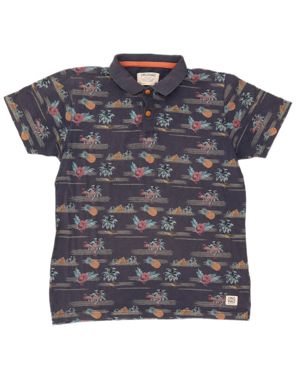 Tricou polo Jack & Jones pentru bărbați, mare, albastru, bumbac floral