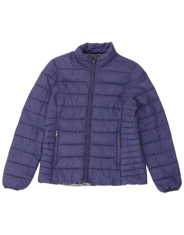 CREW CLOTHING Jachetă căptușită pentru femei Marea Britanie 14 Nailon mare bleumarin