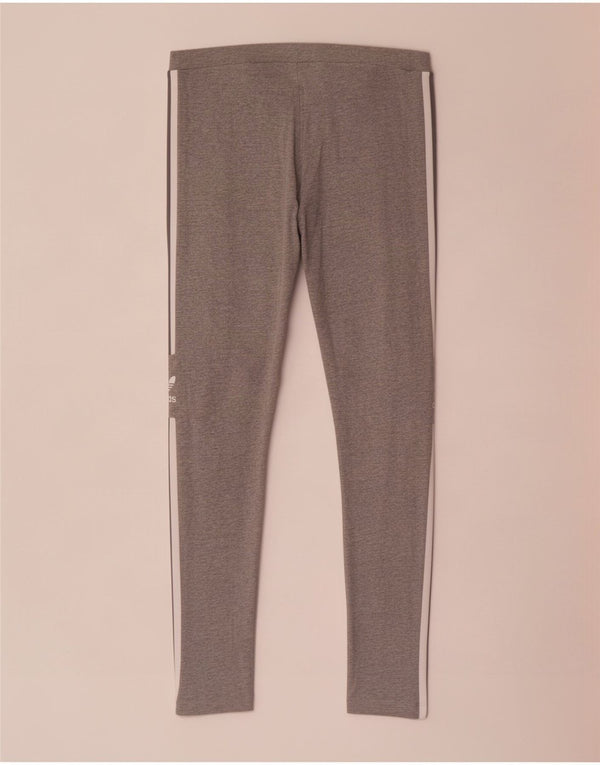 Leggings pentru femei Adidas UK 14, bumbac gri mediu