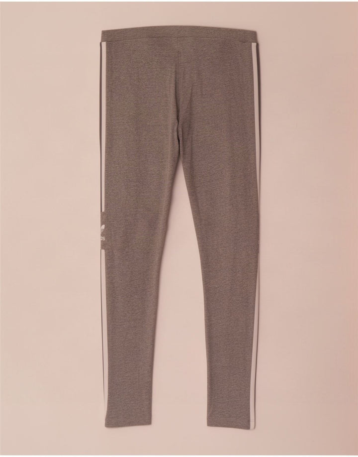 Leggings pentru femei Adidas UK 14, bumbac gri mediu