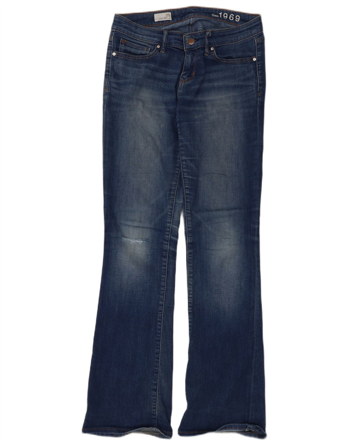 Gap Blugi de damă, sexi, distressed bootcut W26 L31, bumbac albastru