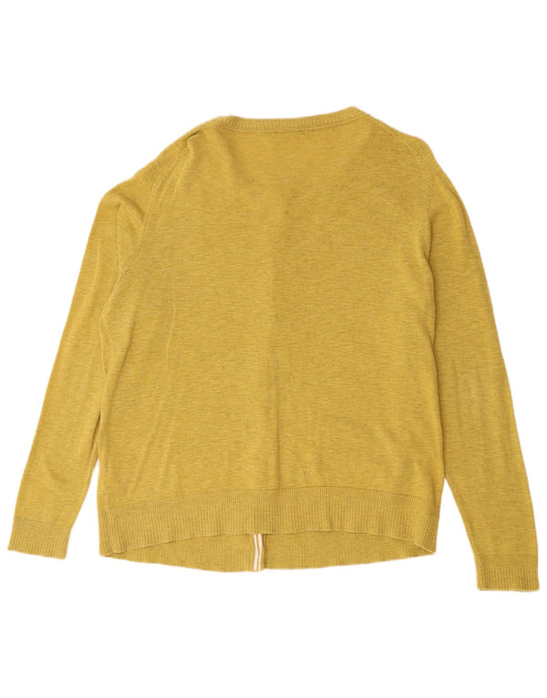 Pulover cardigan pentru femei White Stuff UK 16 mare bumbac cu pete galbene