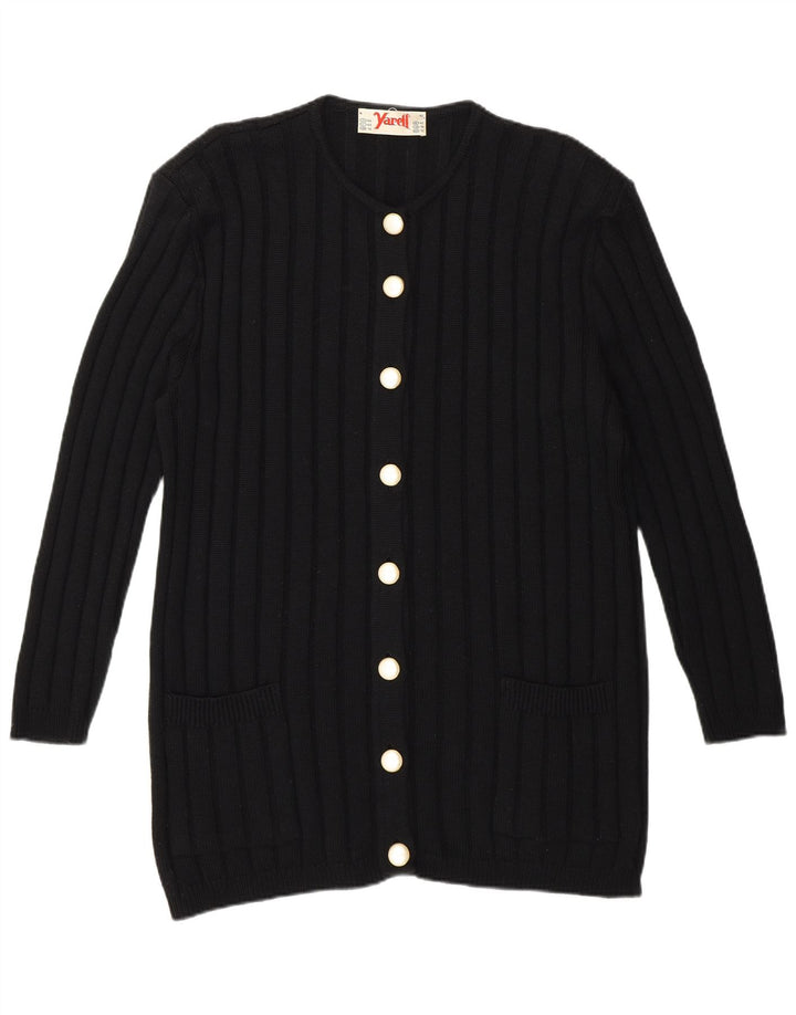 Pulover Yarell cardigan cu paragate pentru femei UK 16 mare, negru, poliacrilic