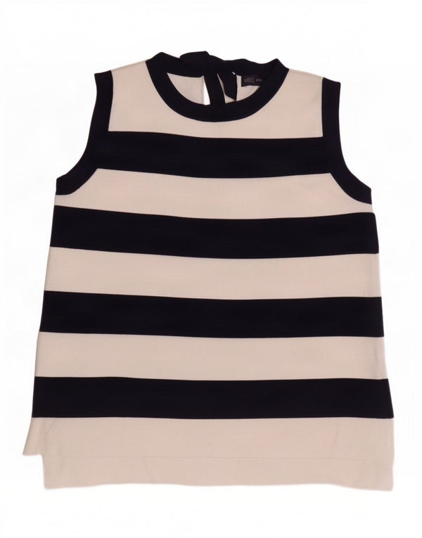 Vestă Marks & Spencer pentru femei UK 12 Medium Bleumarin Poliamidă cu dungi