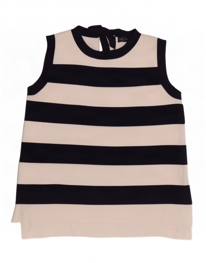 Vestă Marks & Spencer pentru femei UK 12 Medium Bleumarin Poliamidă cu dungi