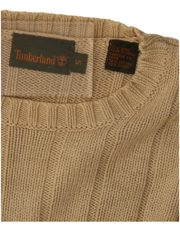 Pulover pentru bărbați TIMBERLAND cu gât crew pulover mic, bej, bumbac