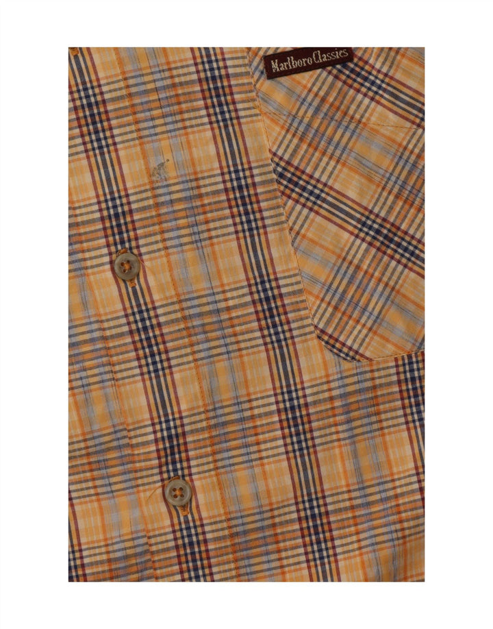 Cămașă cu mânecă scurtă pentru bărbați Marlboro Classics 2XL, bej, carouri