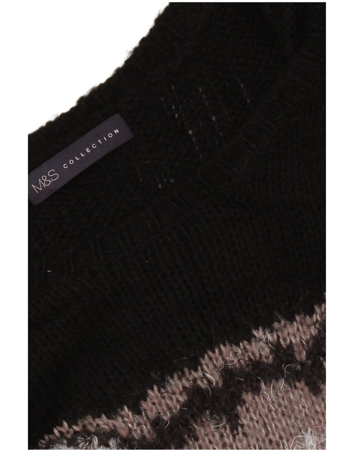 Pulover pentru femei Marks & Spencer cu grafică cu gât de barcă, UK 14 Medium Negru