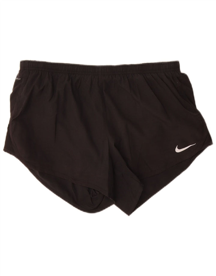Pantaloni scurti sport NIKE Dri Fit pentru femei UK 14, mari, negru, poliester