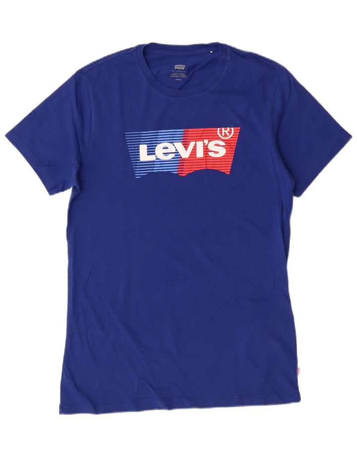 Tricou grafic pentru bărbați LEVI'S Top mic, albastru, bumbac