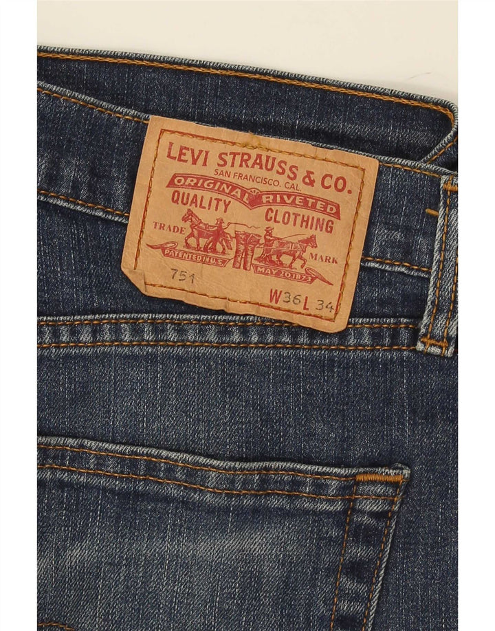 Blugi drepti pentru bărbați Levi's 751 W36 L29 Bumbac bleumarin