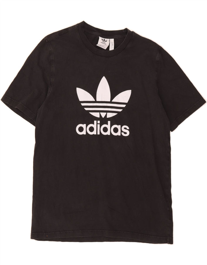 ADIDAS Mens Graphic T-Shirt Top Medium Black Cotton Vintage Adidas and Second-Hand Adidas from Messina Hembry 
