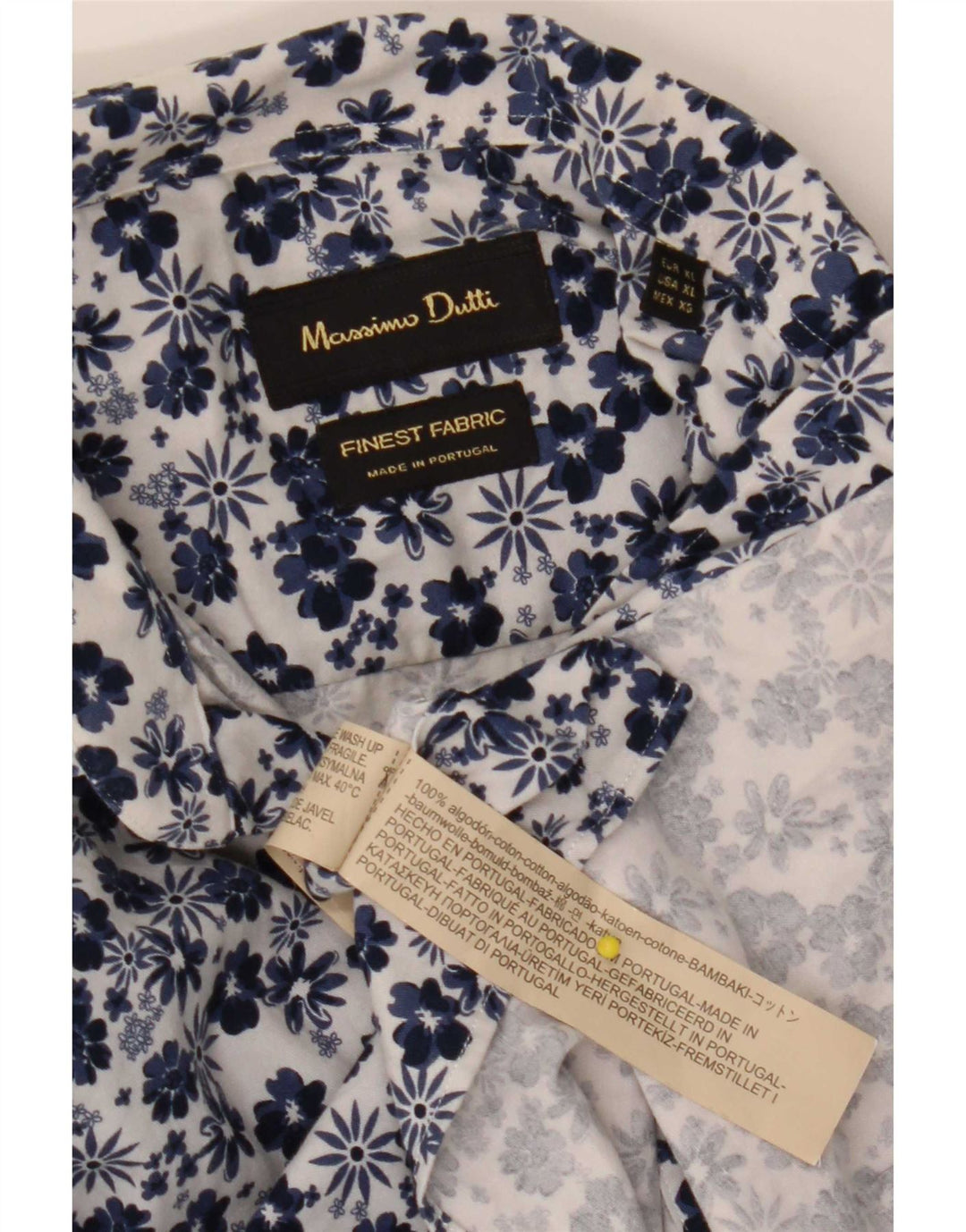 Cămașă Massimo Dutti pentru bărbați XL Bumbac Floral Albastru