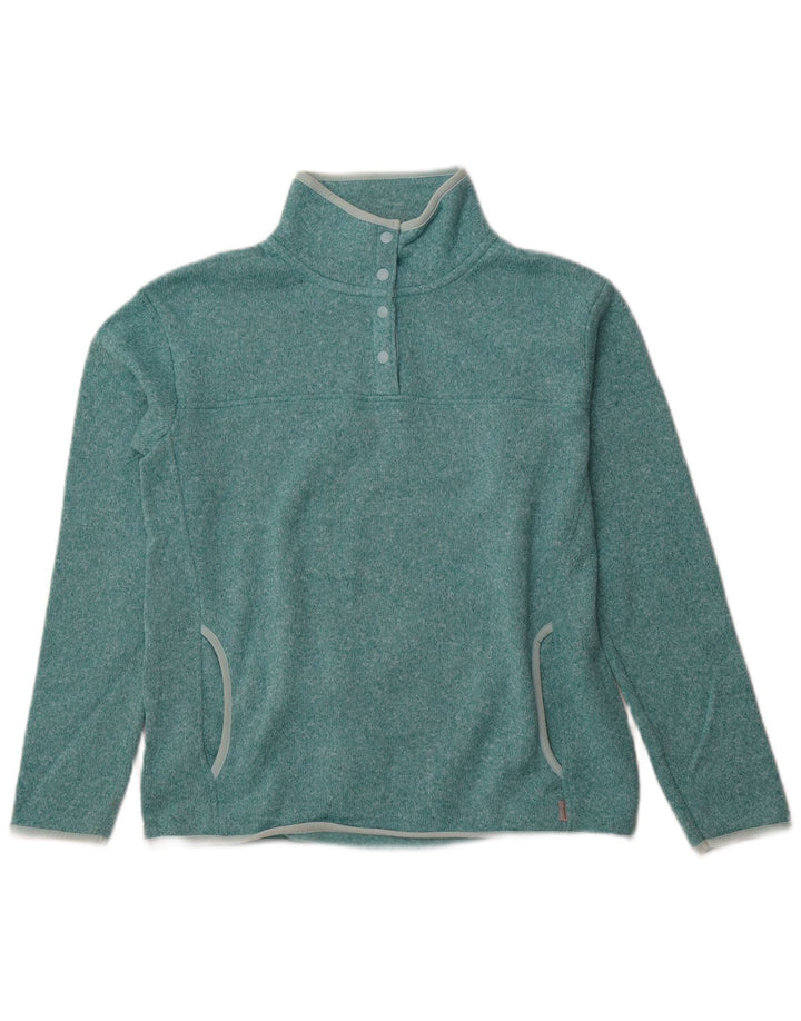 EDDIE BAUER Pulover pentru damă, cu gât cu nasturi, Turcoaz mediu UK 14
