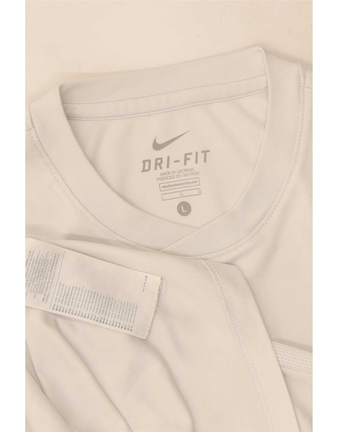 Tricou Nike Dri Fit pentru bărbați Top mare din poliester alb