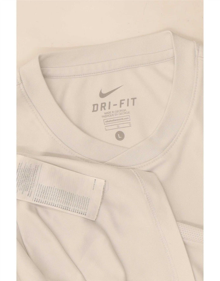 Tricou Nike Dri Fit pentru bărbați Top mare din poliester alb