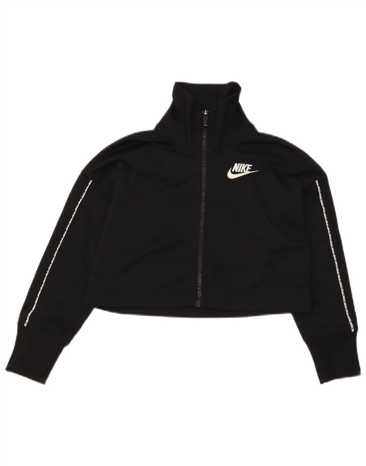 Jachetă de top pentru trening Nike pentru femei, UK 10, poliester negru mic