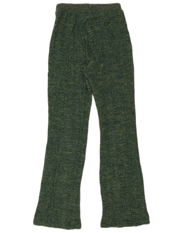 Pantaloni evazați din tricot pentru femei Zara Mici L26 L31, verzi, pete