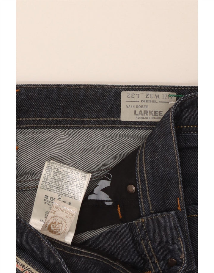 DIESEL Blugi Larkee pentru bărbați, în formă regulată, drepte, W32 L32, bumbac bleumarin