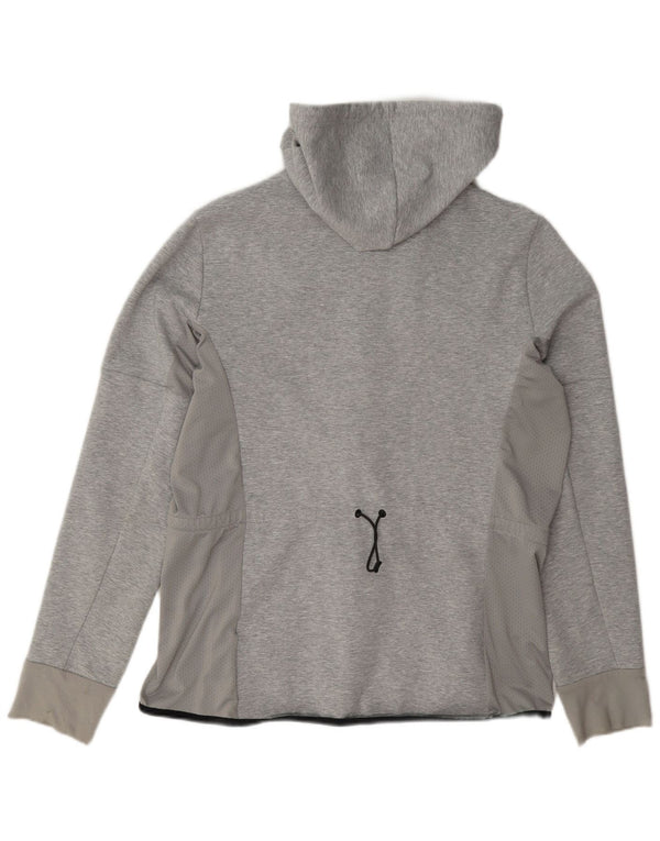 Pulover Adidas pentru femei, cu fermoar, cu glugă, UK 16/18, mare, gri, bumbac