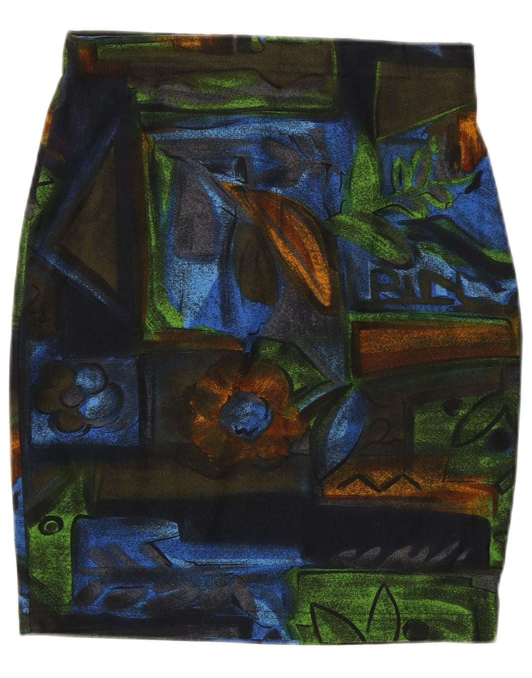 Fusta creion vintage pentru femei W28 Poliester floral multicolor mediu