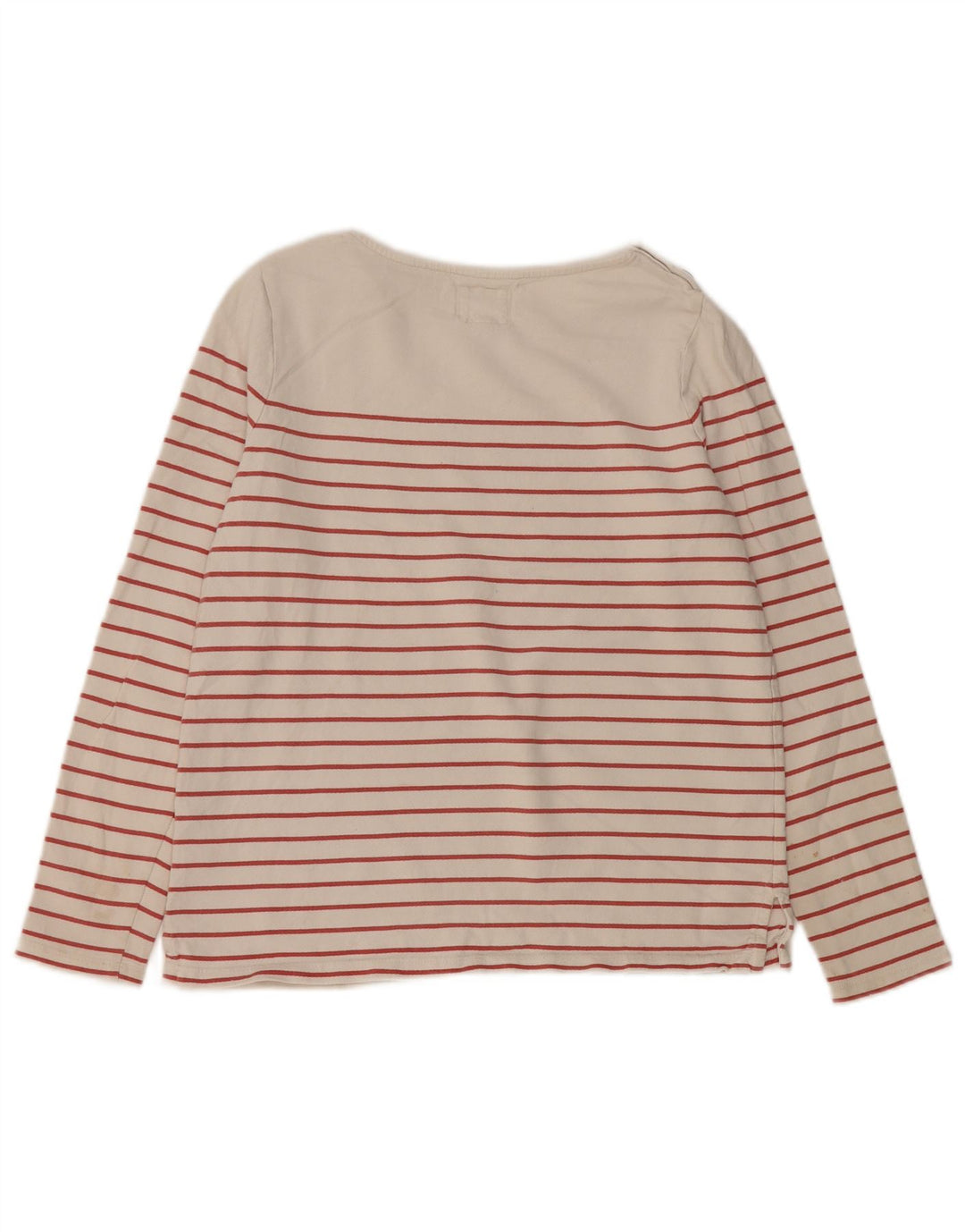 FAT FACE Top pentru femei cu mânecă lungă UK 8 mic bumbac cu dungi alb