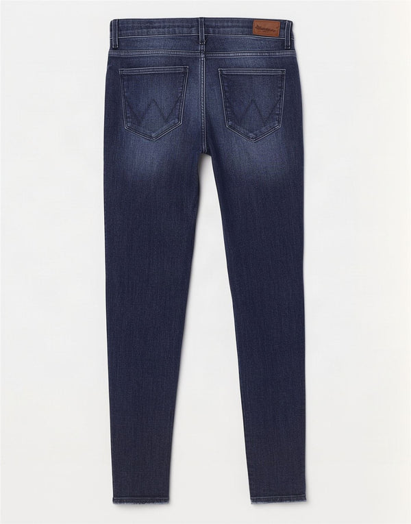 Blugi skinny pentru femei Wrangler W29 L27 bumbac bleumarin