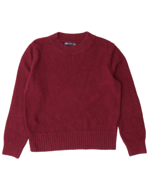 Pulover pentru femei Marks & Spencer Crop Crew Gate UK 8 Maroon mic