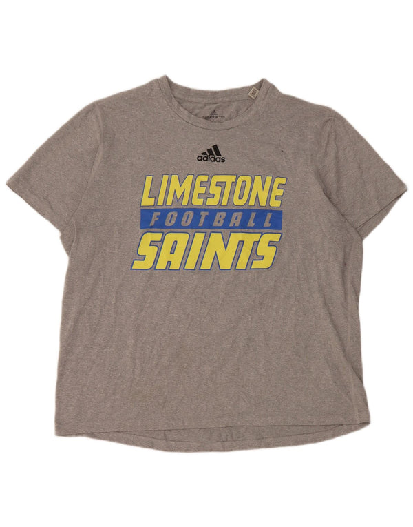 Tricou grafic Adidas pentru bărbați Limestone Saints Top mare poliester gri