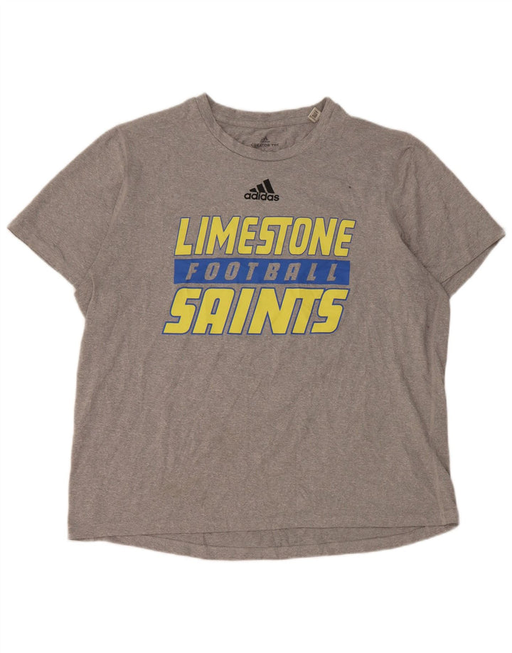 Tricou grafic Adidas pentru bărbați Limestone Saints Top mare poliester gri