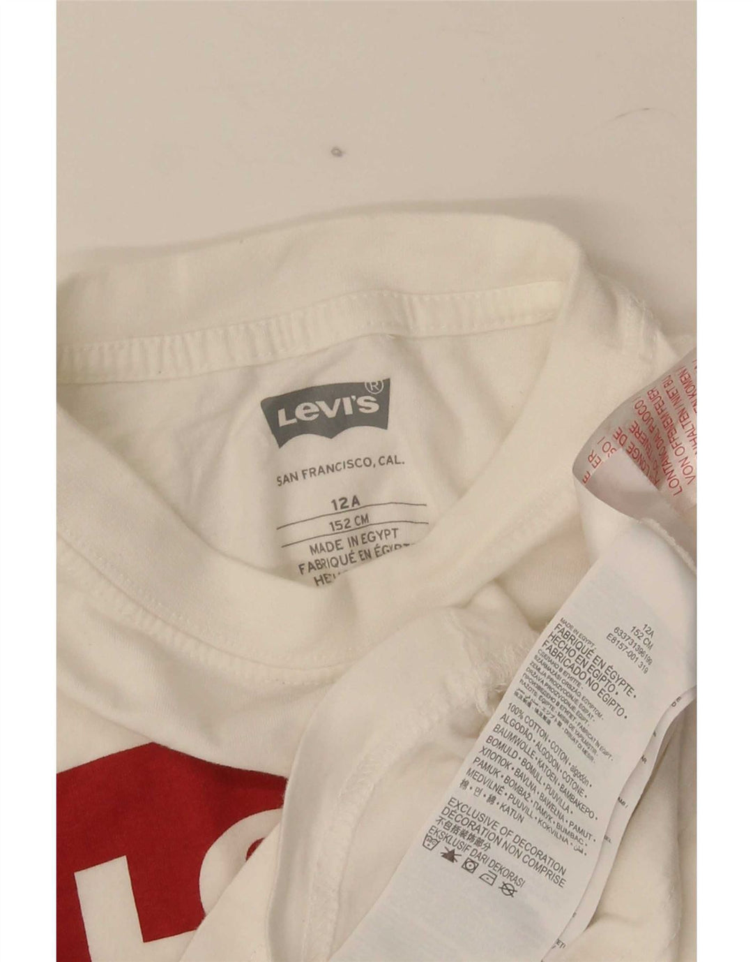 Tricou grafic Levi's pentru baieti Top 11-12 ani bumbac alb
