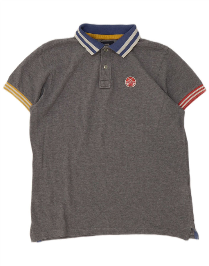 Tricou polo rugby North Sails pentru bărbați, bumbac gri mic