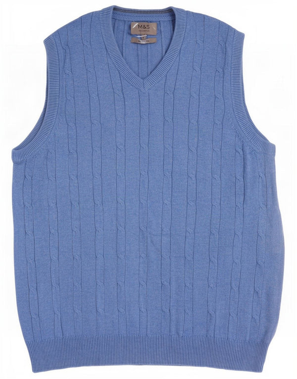 Marks & Spencer Vest pentru bărbați Tank Top Bumbac albastru mic