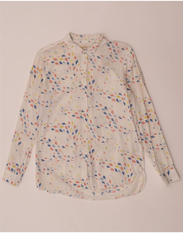 Cămașă Barbour pentru femei, cu tăiere relaxată, UK 10, bumbac geometric alb mic