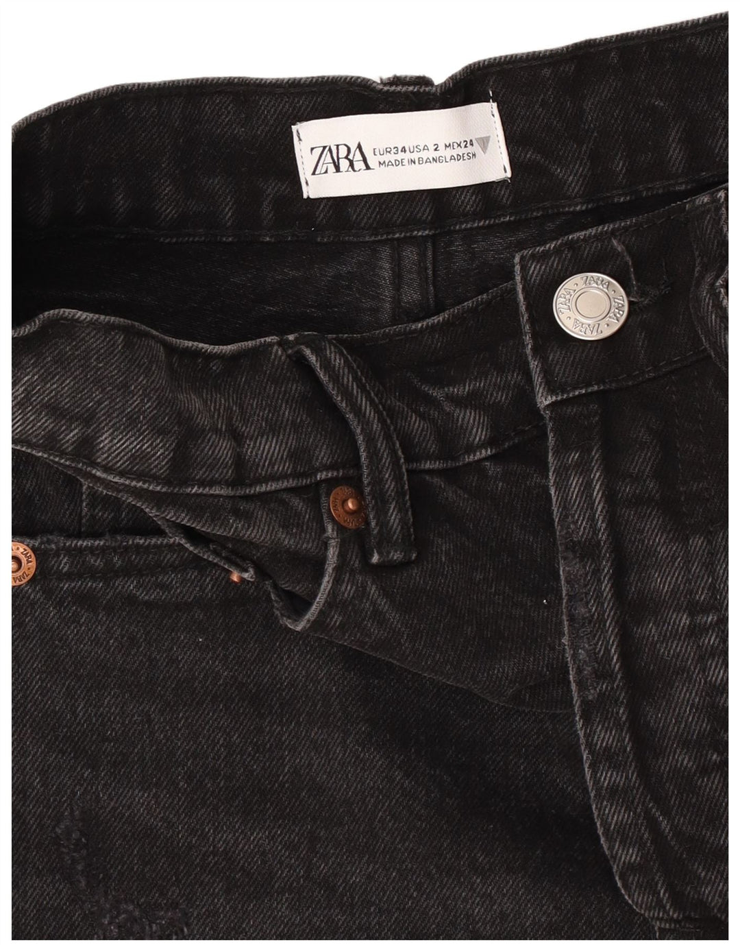 Pantaloni scurți din denim pentru femei Zara EU 34 2XS W24 Negru