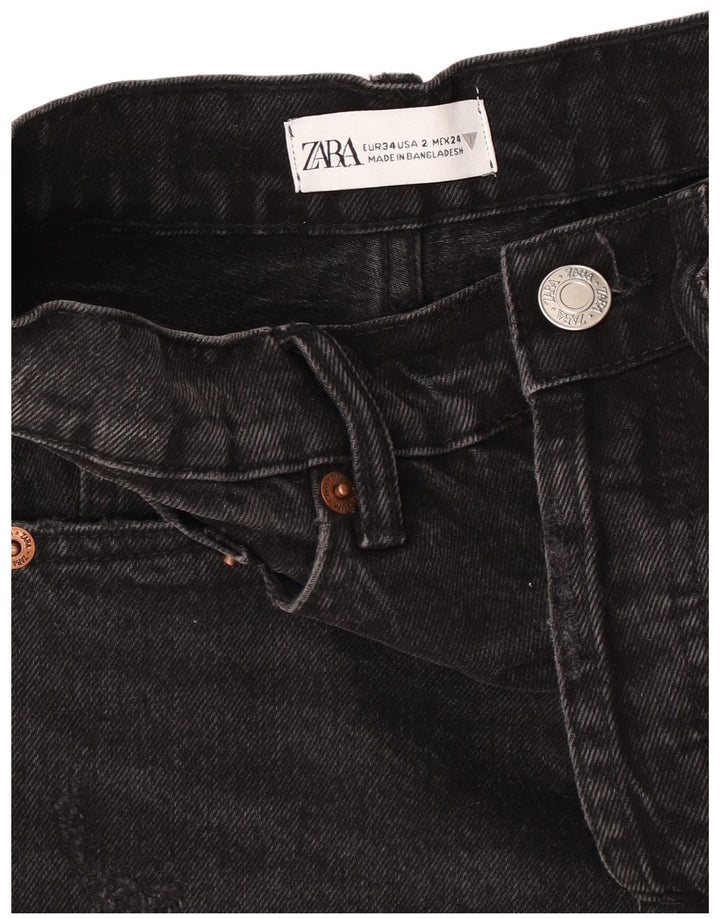 Pantaloni scurți din denim pentru femei Zara EU 34 2XS W24 Negru