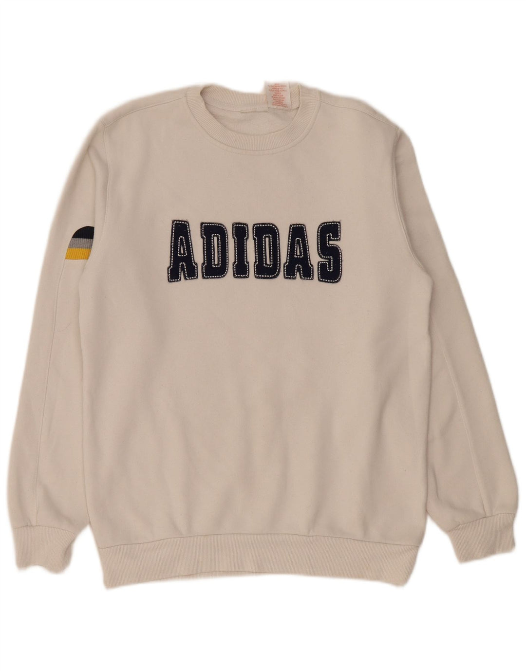 Pulover de hanorac grafic Adidas pentru femei UK 14 Bumbac alb mediu