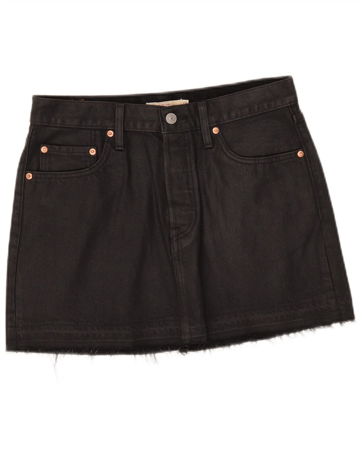 Fusta Mini denim Levi's W27 Small Black Bumbac