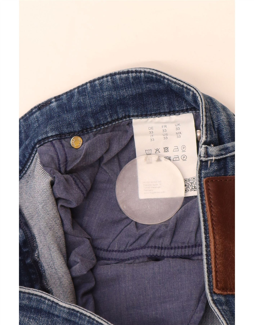 Pantaloni scurți din blugi pentru bărbați Hugo Boss W33, bumbac albastru mediu