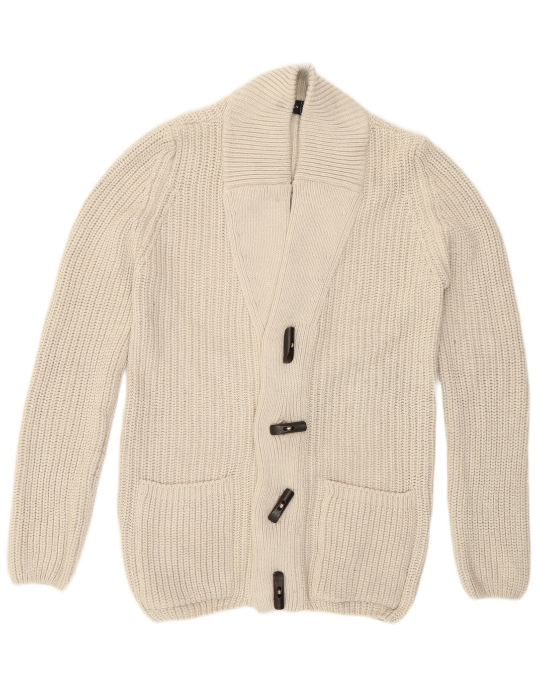 Pulover cardigan cu nasturi pentru bărbați Zara, alb, mediu, acrilic