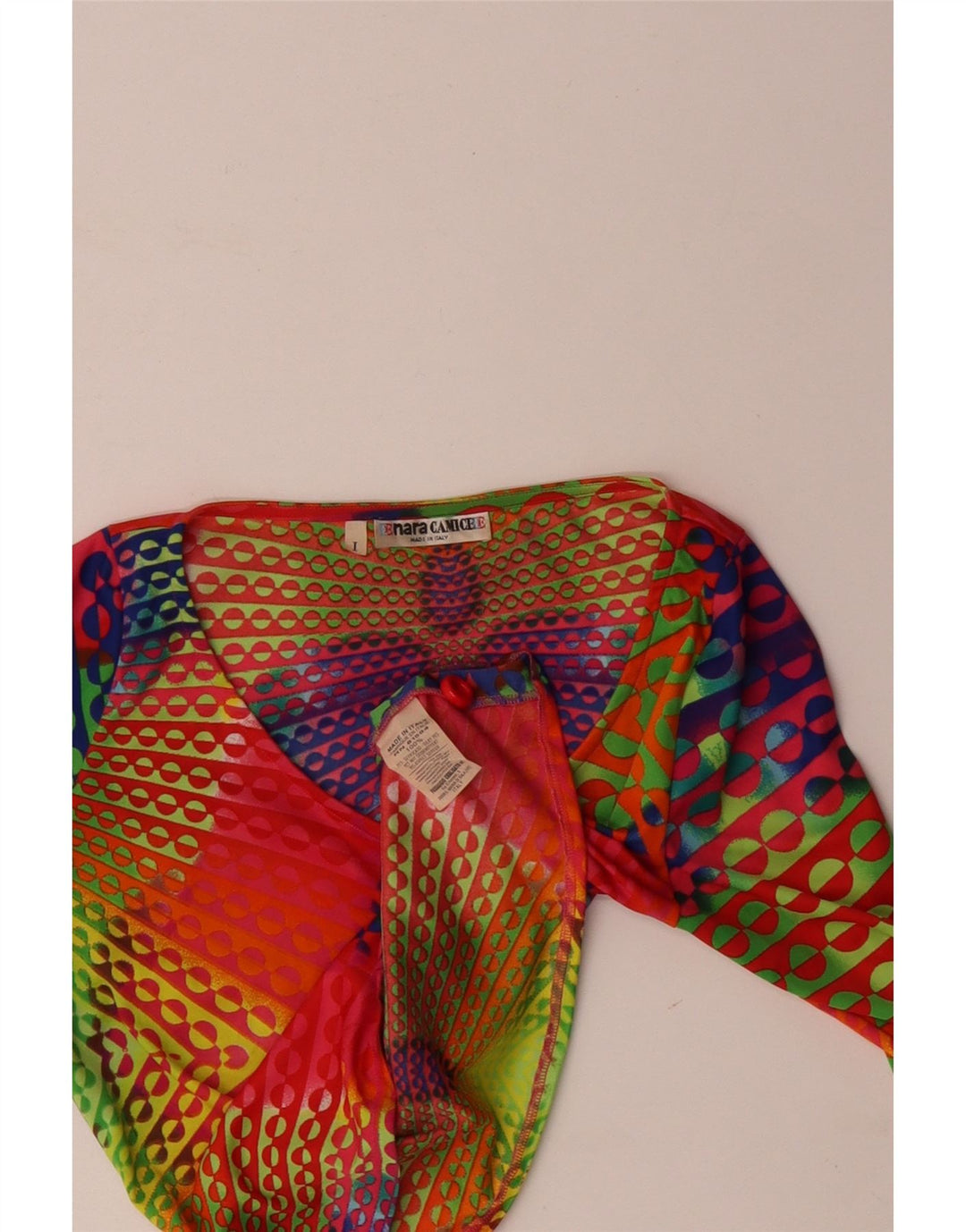 Crop Top pentru femei Naracamicee UK 12 Medium Multicolor Geometric Matase