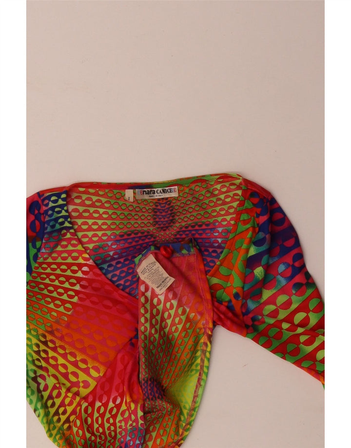 Crop Top pentru femei Naracamicee UK 12 Medium Multicolor Geometric Matase