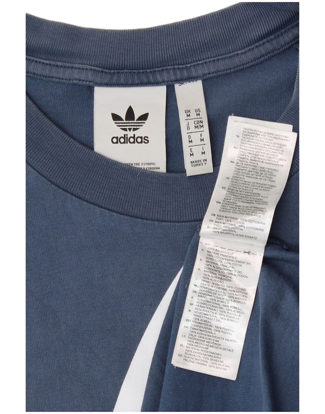 Tricou grafic pentru bărbați Adidas Top, bumbac albastru mediu
