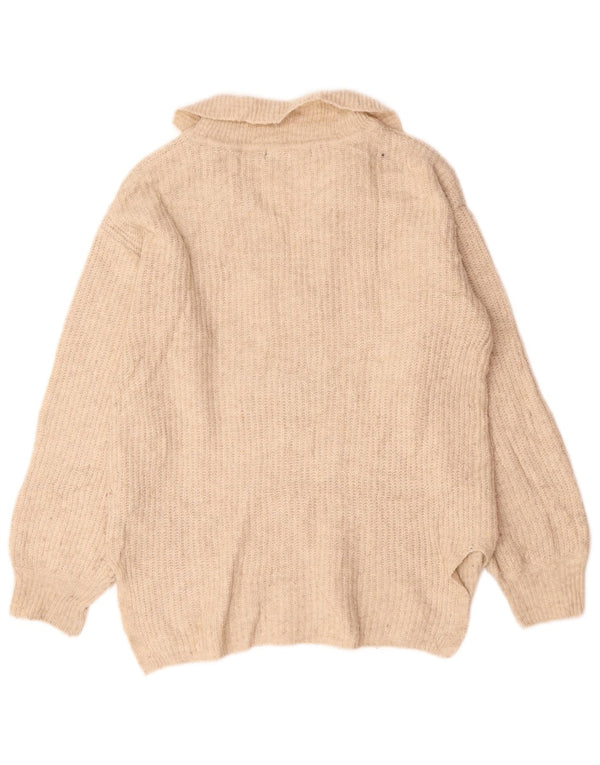 Marks & Spencer Pulover supradimensionat cu gât polo pentru femei UK 6 XS Bej