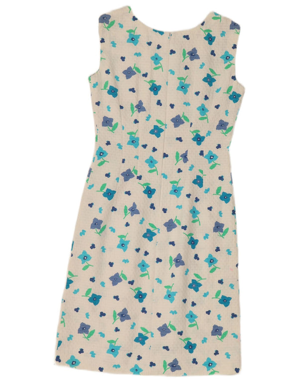 Rochie teacă fără mâneci vintage pentru femei UK 12 Medium White Floral