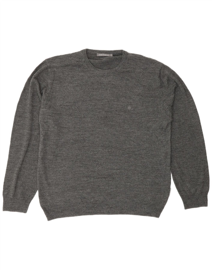 Pulover pentru bărbați French Connection cu gât roșu, XL, gri acrilic